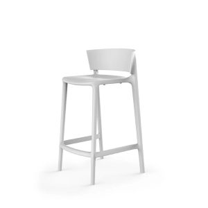 Taburete blanco de polipropileno